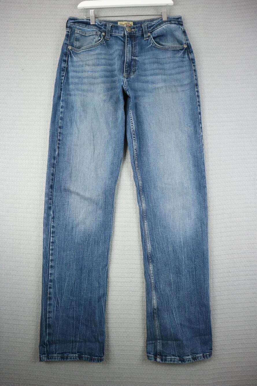 Wrangler 20X Mens Blue Denim Jeans Size 34x35 Straight Leg Western Denim